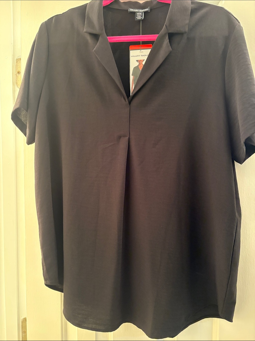 Hilary Radley Black Short-Sleeve V-Neck Tunic Top
